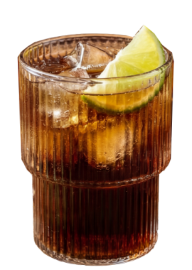 Texas Crown Club Classic Colt cola cocktail with a lime wedge