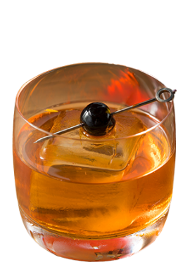 Texas Old Fashioned Cocktail with a luxardo cherry - Texas Crown Club Whisky