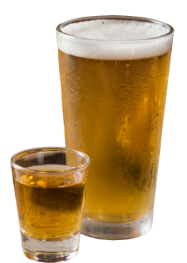 A glass of beer and a shot of whisky depicting the Texas Crown Classic - Texas Crown Club Whisky